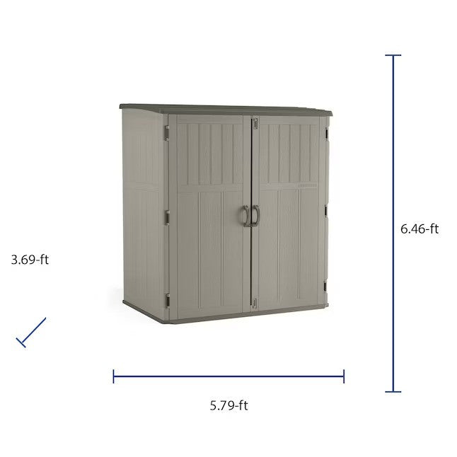 Florvik 6x4 ft Extra-Large Vertical Gray Resin Storage Shed