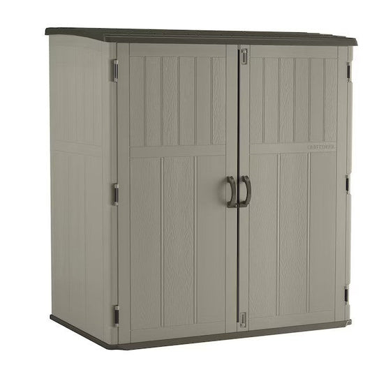 Florvik 6x4 ft Extra-Large Vertical Gray Resin Storage Shed