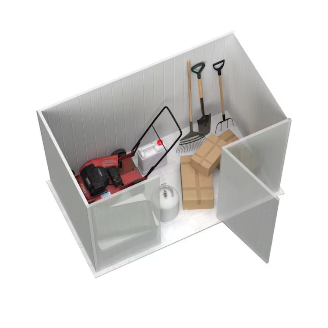 Florvik 5x7 ft Galvanized Steel Outdoor Storage Shed – Space Saver Design