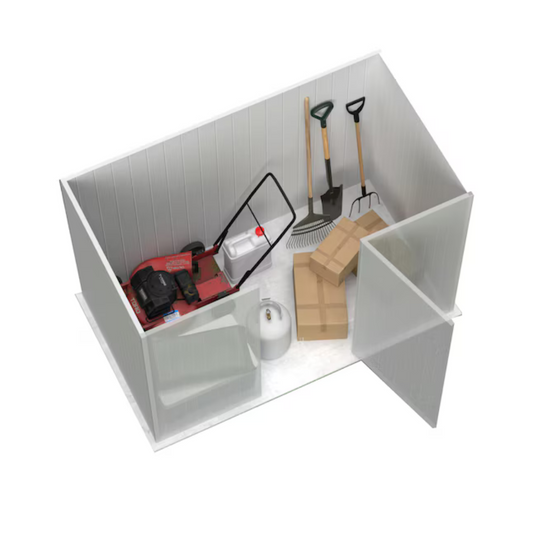 Florvik 5x7 ft Galvanized Steel Outdoor Storage Shed – Space Saver Design